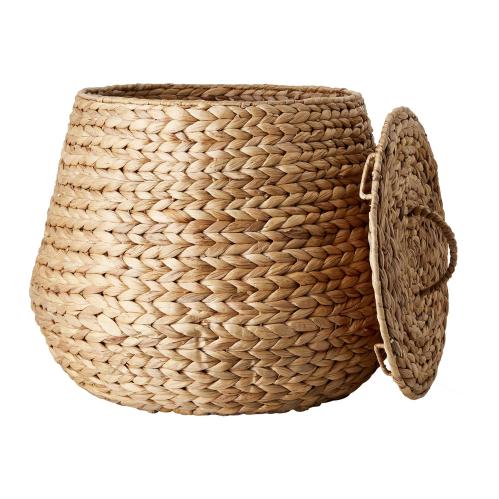 Kurv med lokk - 2 størrelser - Natur - Ø22/30 x 30 cm - www.frokenfraken.se