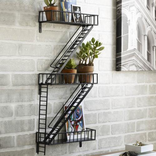 Vägghylla - Fire Escape-hylle - Brandtrappa New York - ORIGINALT - www.frokenfraken.se