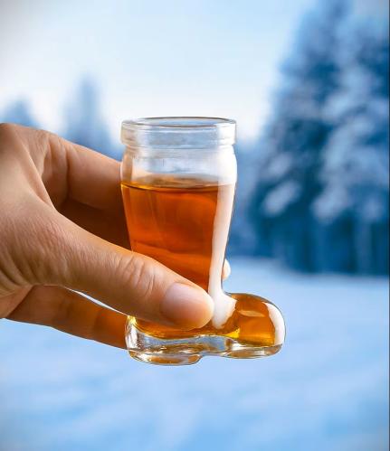 Snapsglass – Vinterstøvler – 4 stk – Ø4 cm - www.frokenfraken.se