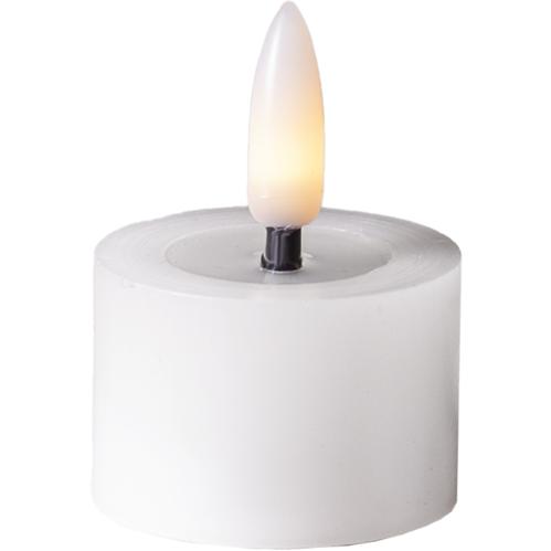 Batterilys - Hvit - LED Votivlys - 5 cm - Flamme Flow - 2 stk - www.frokenfraken.se