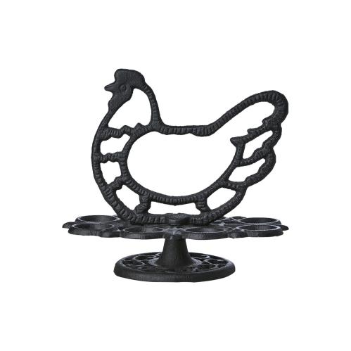 Eggholder - Høne Svart jern - 19 x 12 x 17 cm - www.frokenfraken.se