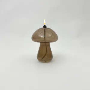 Oljelampe S – Soppformet – Brun – Ø8 x 10 cm - www.frokenfraken.se