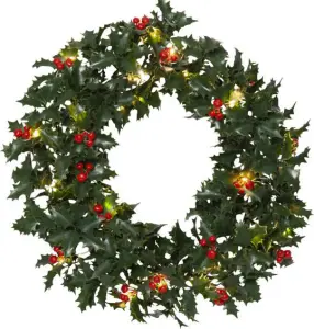 Krans med belysning - Holly - 30 cm - Utomhus & Inomhusbruk - www.frokenfraken.se