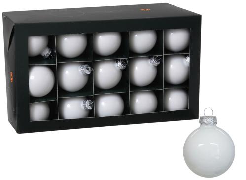 Julkule - Glass - Hvit - 6 cm - 30-pakning - www.frokenfraken.se