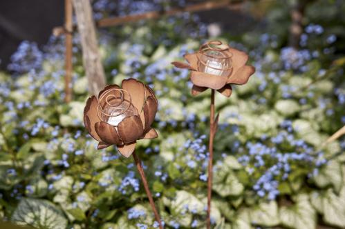 Solcelledekorasjon - Blomster på pinne - 2stk - Rust - 51 cm - www.frokenfraken.se