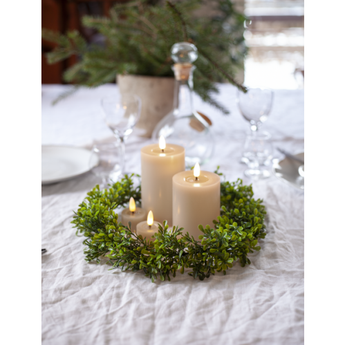 Batterilys - Beige - LED Votivlys - 5 cm - Flamme Flow - 2 stk - www.frokenfraken.se
