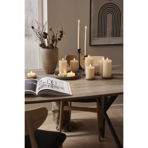 Batterilys - Beige - LED Votivlys - 5 cm - Flamme Flow - 2 stk - www.frokenfraken.se