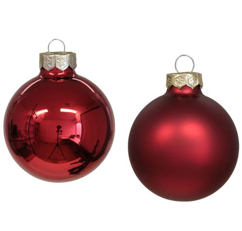 Julekule - Glass - Rød - 8 cm - 8-pakning - www.frokenfraken.se