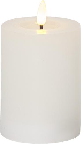 Batterilys - Blokklys Voks - Flamme - 12,5 x Ø 7,5 cm - Timer - www.frokenfraken.se