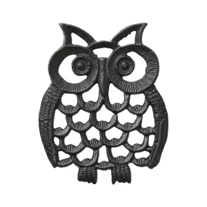 Gryteunderlag - Ugle - Svart jern - 14 x 12 cm - www.frokenfraken.se