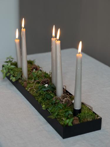 Bordslysestake - Sund - 5 lys magnet - svart - 60 cm - www.frokenfraken.se