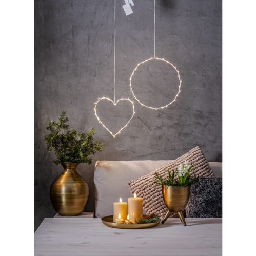 Batterilys - LED Blokklys Flamme Flow - Beige - 17,5 x Ø7,5 cm - Timer - www.frokenfraken.se