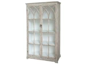 Vitrineskap - Sandfarget med vakkert sprossverk - 154 x 90 cm - www.frokenfraken.se