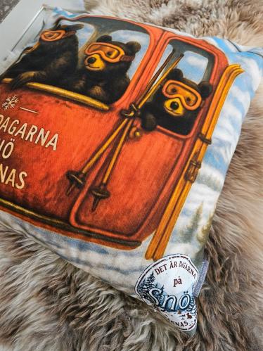 Putetrekk – Skibjørner – 45 x 45 cm - www.frokenfraken.se