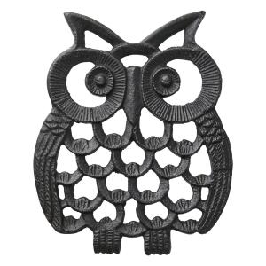 Gryteunderlag - Ugle - Svart - 18 x 14 x 1 cm - www.frokenfraken.se