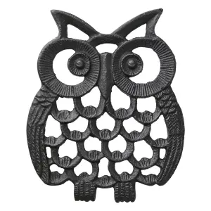 Gryteunderlag - Ugle - Svart - 18 x 14 x 1 cm - www.frokenfraken.se