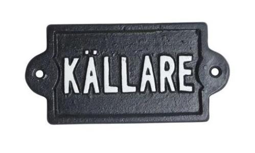 Skilt - Kjeller - 14 x 7 cm - www.frokenfraken.se