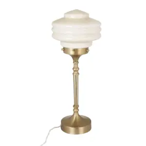 Bordslampa - Valter - Mässing/Beige - Ø20 x H56 cm - www.frokenfraken.se