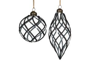 Julekule – Glass – 4-pakning – 8 & 14 cm - www.frokenfraken.se