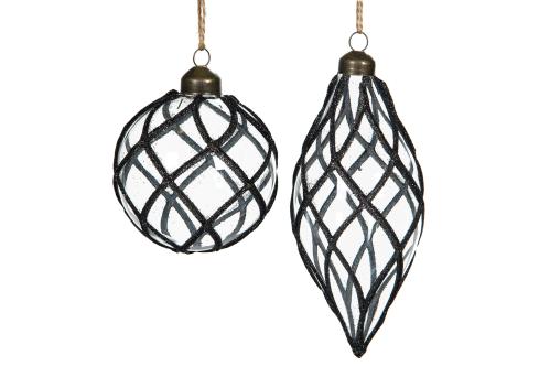 Julekule – Glass – 4-pakning – 8 & 14 cm - www.frokenfraken.se