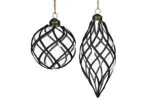 Julekule – Glass – 4-pakning – 8 & 14 cm - www.frokenfraken.se