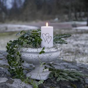 Blocklys - Hjerter - Batteridrevet LED-lys - 7 x 14 cm - Timer - www.frokenfraken.se