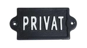 Skilt - Privat - 14 x 7 cm - www.frokenfraken.se