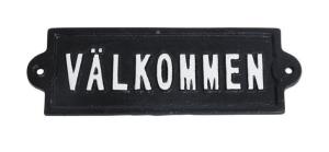 Skilt - Velkommen - 20,5 x 7 cm - www.frokenfraken.se