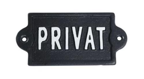 Skilt - Privat - 14 x 7 cm - www.frokenfraken.se