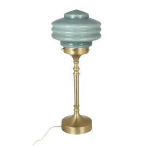 Bordslampa - Valter - Mässing/Grön - Ø20 x H56 cm - www.frokenfraken.se