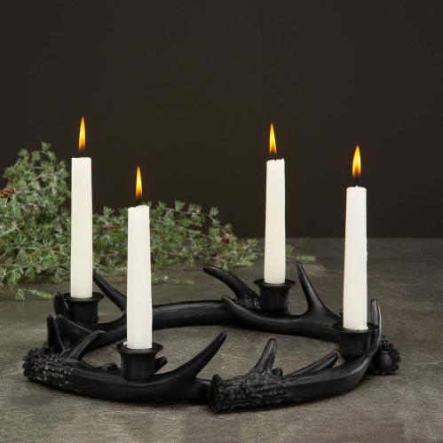 Lysestake - Krans - Reinshorn - 4 lys - 35 x 35 x 7 cm - www.frokenfraken.se