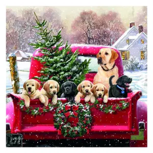 Serviett - Jul - Hunder - 33 x 33 cm - www.frokenfraken.se