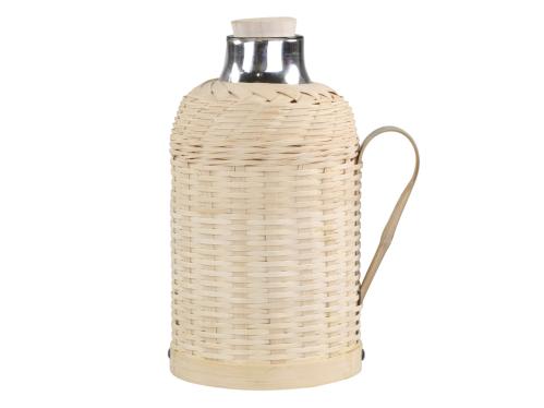 Termoskanna med flätad bambu - 1,3 L - Natur - 26 cm - www.frokenfraken.se