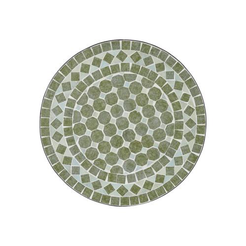 Trädgårdsbord - Grönmelerad Mosaik - Järn - Ø70 x 72 cm - www.frokenfraken.se