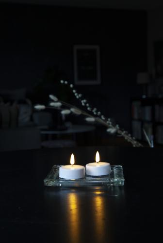 Batterilys - Votivlys 5 cm - Flamme - 2 stk - www.frokenfraken.se