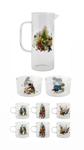 Glöggservis - 9 deler - Barnen i Bullerbyn - Glass - 45 × 27 × 11 cm - www.frokenfraken.se