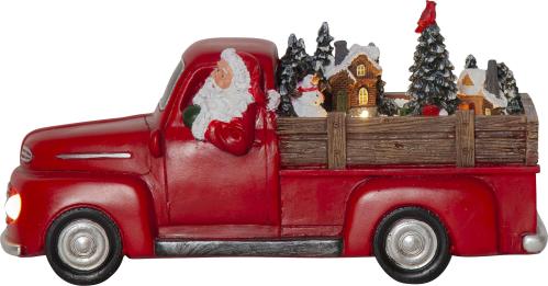 Jultomte i pickup med julby - 14 cm - www.frokenfraken.se