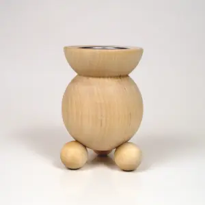 Kulljusstake i tre - Blocklys - Gammeldags Julepynt - Ø9 x 13 cm - www.frokenfraken.se