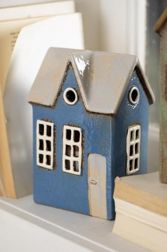 Lyslykt - Hus - Nyhavn - Blå - 17 cm - www.frokenfraken.se