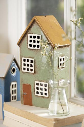 Lyslykt - Hus - Nyhavn - Grønn - 21,5 cm - www.frokenfraken.se