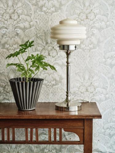 Bordslampe - Valter - Nikkel/Opal Hvit - Ø20 x 56 cm - www.frokenfraken.se