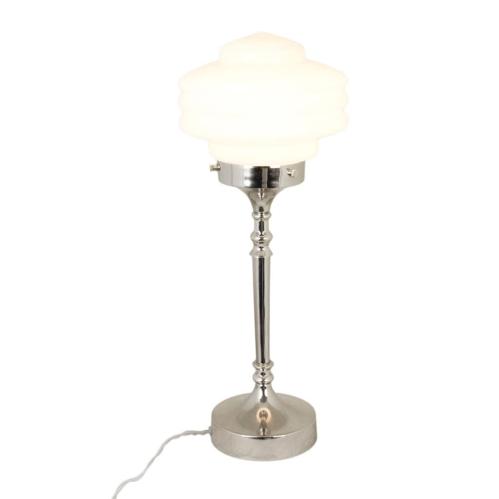 Bordslampe - Valter - Nikkel/Opal Hvit - Ø20 x 56 cm - www.frokenfraken.se
