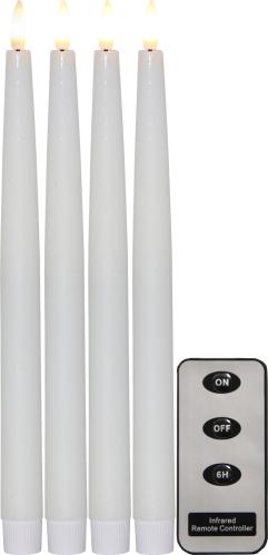 Batterilys - Kronlys/Antikklys - Flamme - 4 stk - Timer - www.frokenfraken.se