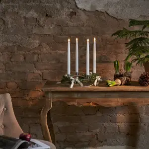 Batterilys - Kronlys/Antikklys - Flamme - 4 stk - Timer - www.frokenfraken.se