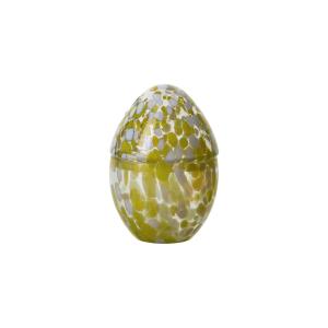 Påskeegg - Skål med lokk - Glass Gul - Ø9 x 13 cm - www.frokenfraken.se