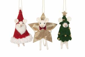 Ulldyr – Heng – Mus – Jul – 17 cm – 1 stk - www.frokenfraken.se