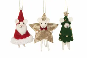 Ulldyr – Heng – Mus – Jul – 17 cm – 1 stk - www.frokenfraken.se