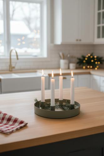 Bordlysestake – SUND – 4 lys magnet – Grønn – Ø24 cm - www.frokenfraken.se