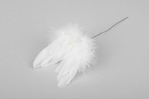 Änglevinger - Hvit - Fjærstikke - 8 cm - www.frokenfraken.se