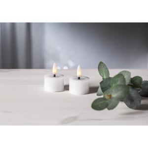 Batterilys - Hvit - LED Votivlys - 5 cm - Flamme Flow - 2 stk - www.frokenfraken.se